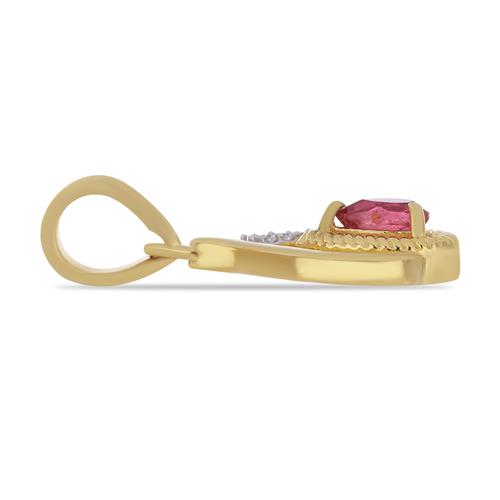 BUY RUBY GLASS FILLED GEMSTONE PENDANT IN 925 SILVER 